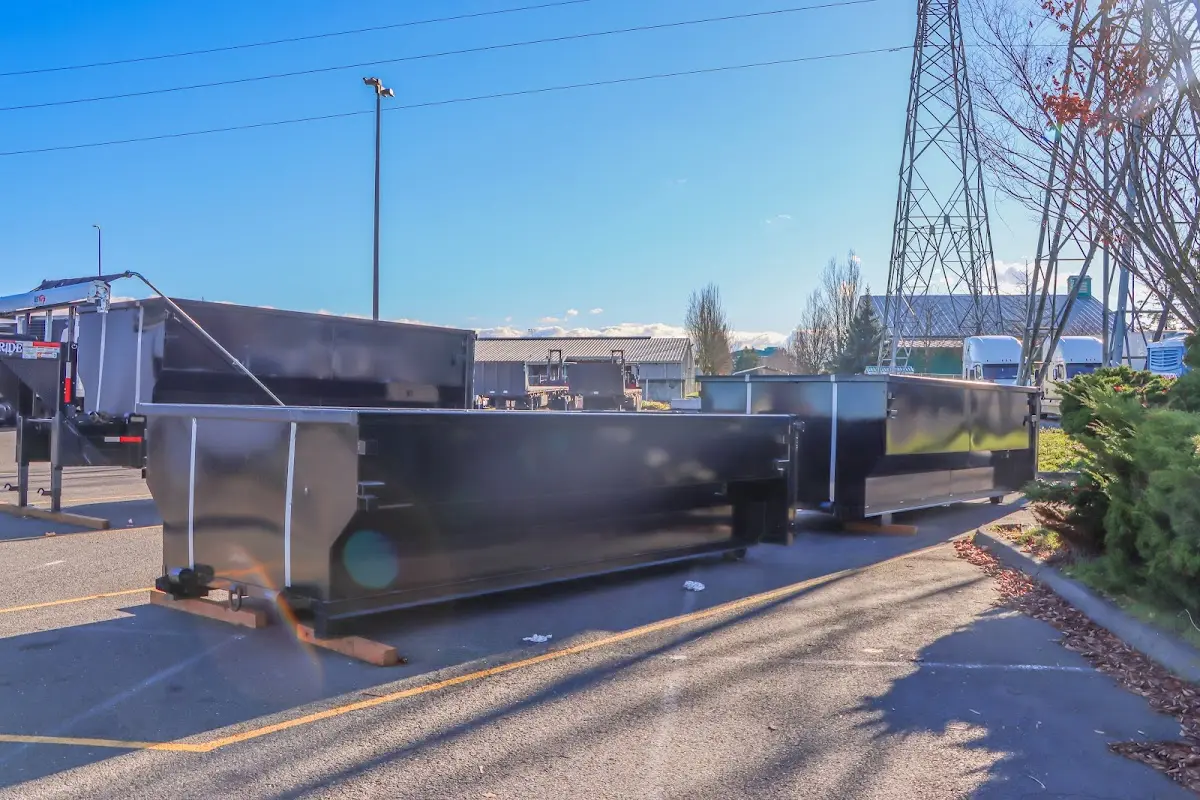 Roll-off dumpster ready for waste disposal at job site for Construction Dumpster Rental in Hillsborough